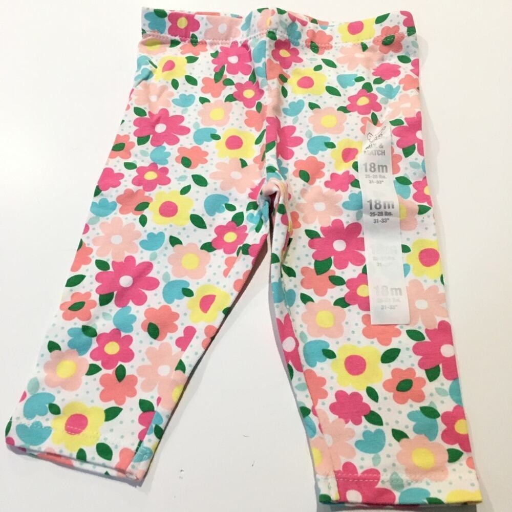 NEW Girls Floral Leggings Sz 18 m Baby Girl Leggings